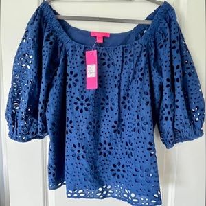 NWT Lilly Pulitzer XL Kerrigan Funflower Eyelet top